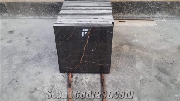 Golden Black Marble Tiles & Slabs