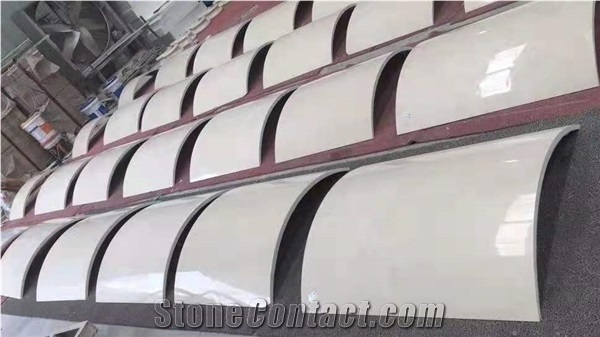 Natural Beige Marble Curved Column Claddings Panels