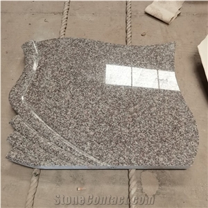 Polished G664 Pink Granite Double Monument Headstones