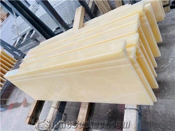 Yellow Onyx Stair Steps for Interior Design