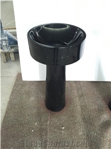 Black White Grey Marble Pesestal Freestand Sink Bathroom
