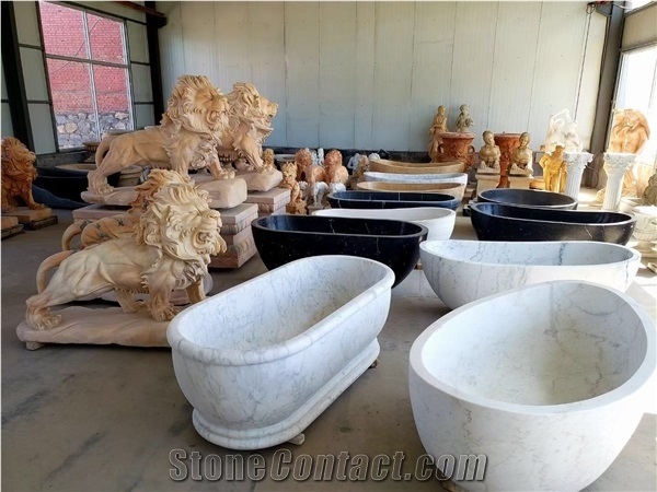 Grey Brown White Black Marble Bathtubs