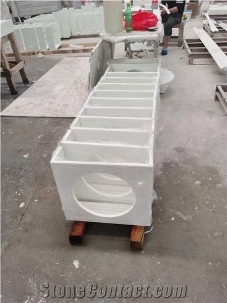 Pure White Nano Crystallized Countertop Island Top
