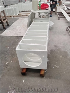 Pure White Nano Crystallized Countertop Island Top