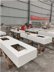 Pure White Nano Crystallized Countertop Island Top
