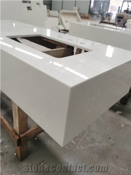 Pure White Nano Crystallized Countertop Island Top
