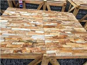 Rustic Yellow Slate Culture Stone Wall Panels