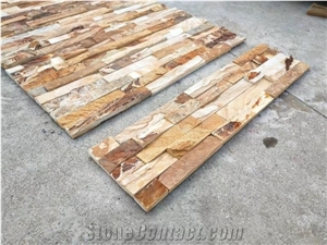 Rustic Yellow Slate Culture Stone Wall Panels
