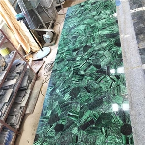Green Agate Stone Countertop Slab,Dark Green Gem for Bar Top