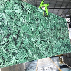 Green Semi Precious Stone Big Slab,Green Gemstone for Kitchen