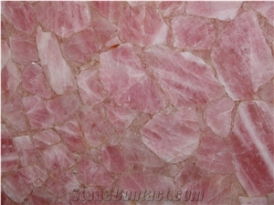 Rose Pink Quartz Stone Slab,Backlit Pink Agate Stone