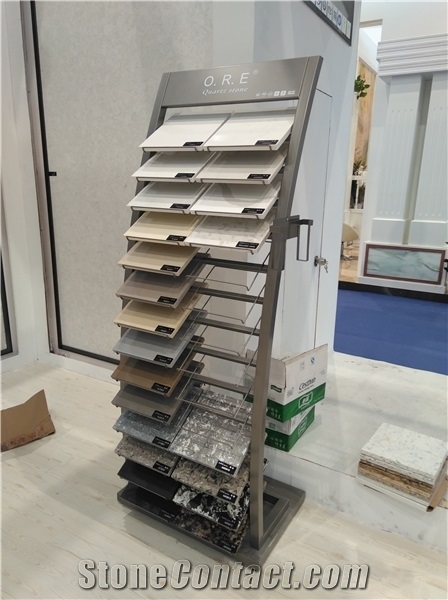 Stone Quartz Tower Display Stand For Marble Granite Rack