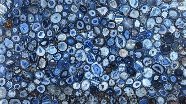 Semi Precious Stone Blue Agathe Slabs