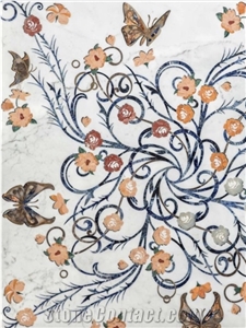 Waterjet Inlay Marble Flooring Pattern