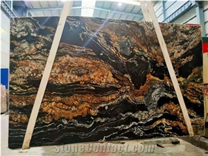 Brazil Gold and Black Quartzite Polished Tiles & Slabs