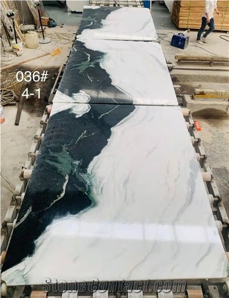 China Panda White Marble Polished Tiles & Big Slabs