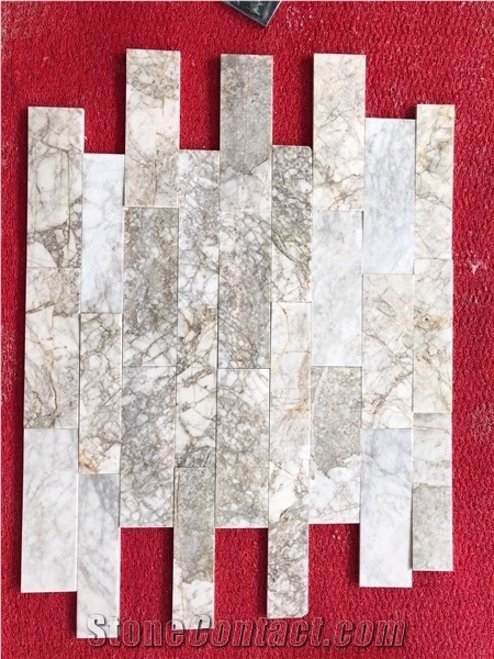 Gold Marble Wall Cladding Panels, Ledge Stone Wall Panels