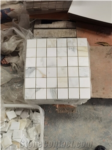 Calacatta Gold Marble 2 Inch Square Mosaic
