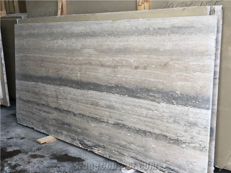 Roman Travertine Silver Alga Longarina Travertine Blocks