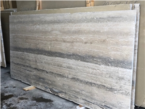Roman Travertine Silver Alga Longarina Travertine Blocks