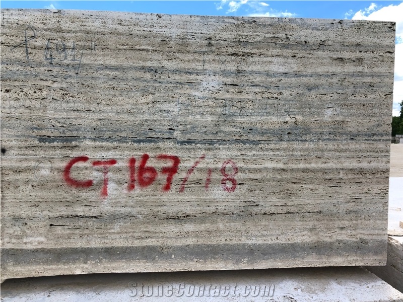 Roman Travertine Silver Alga Longarina Travertine Blocks