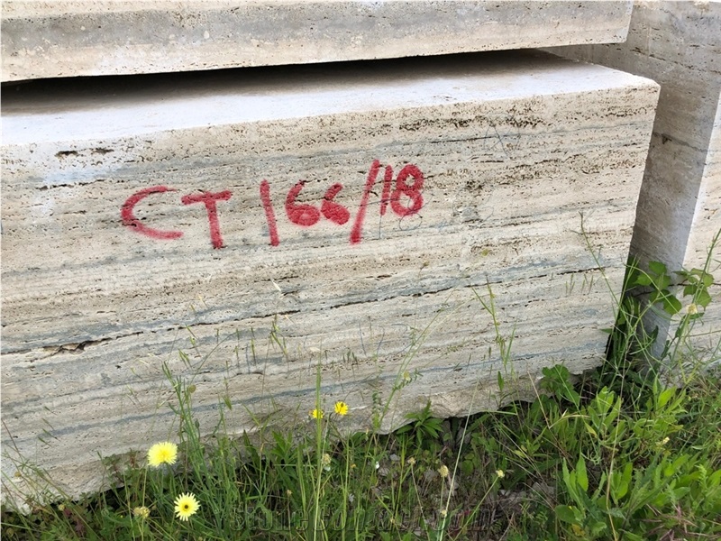 Roman Travertine Silver Alga Longarina Travertine Blocks