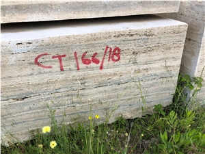 Roman Travertine Silver Alga Longarina Travertine Blocks
