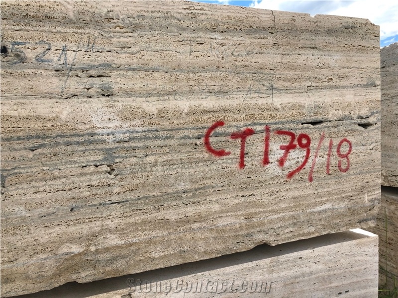 Roman Travertine Silver Alga Longarina Travertine Blocks