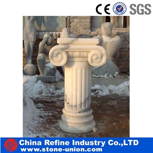 Beige White Limestone Roman Columns,Customized Pillars