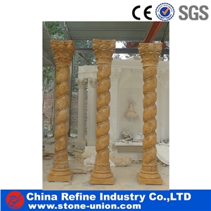 Beige White Limestone Roman Columns,Customized Pillars
