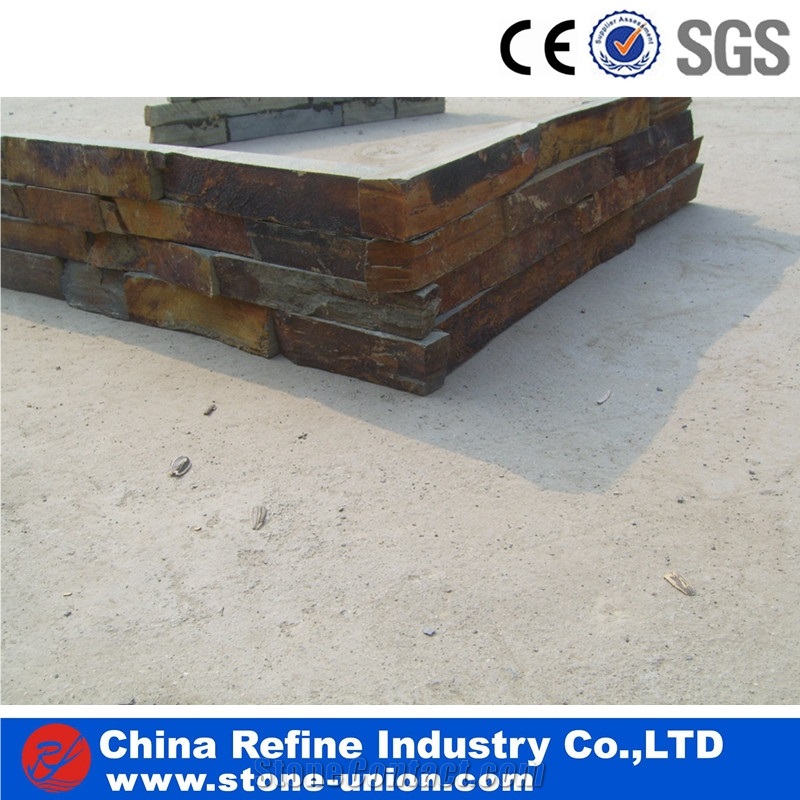 Brown Slate Culture Stone Wall Cladding Panel,Ledge Stone