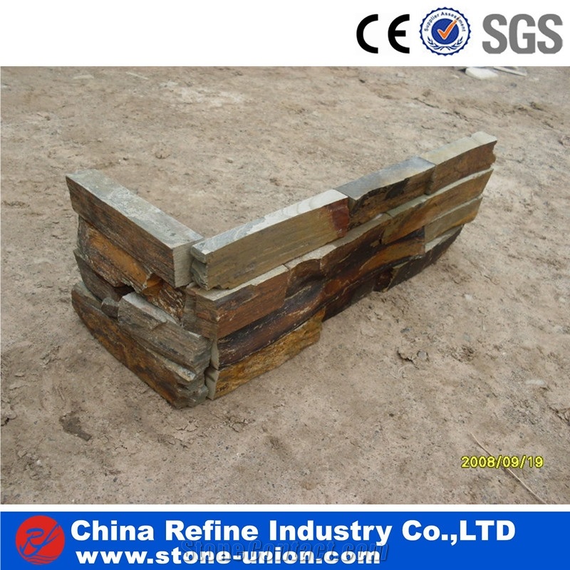 Brown Slate Culture Stone Wall Cladding Panel,Ledge Stone