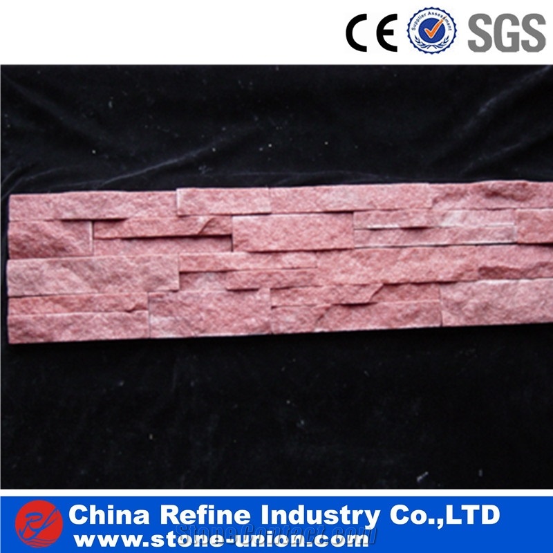 China Pink Quartzite Cultured Stone,Wall Cladding Veneer