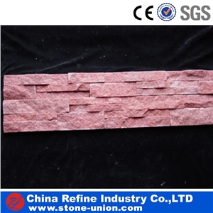 China Pink Quartzite Cultured Stone,Wall Cladding Veneer