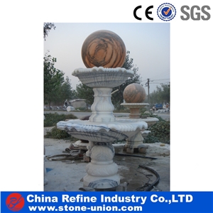 Chinese Marble Rolling Sphere Ball Polished Garden Fountains