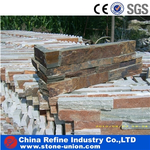 Chinese Rusty Slate Culture Stone,Brown Color Ledge Stone