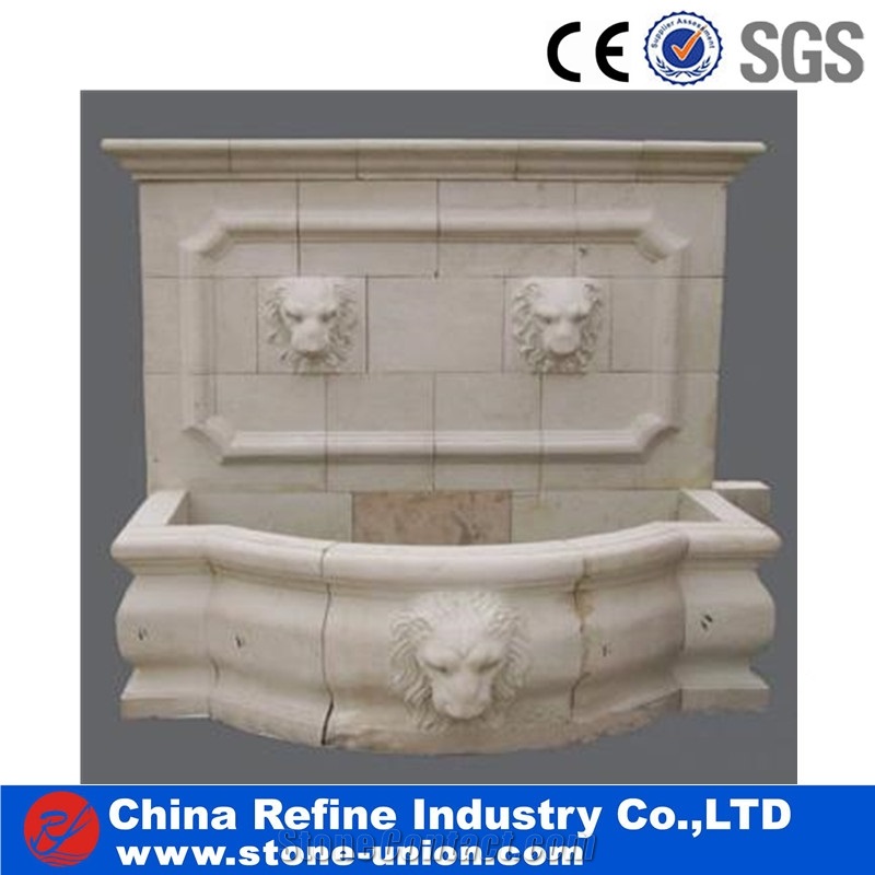 Chinese Yellow Limestone Statue Wall Mounted Water Features