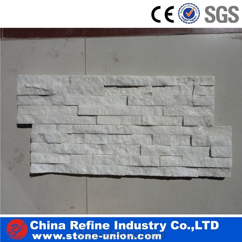Crystal White Quartzite Culture Stone,Wall Cladding Panel