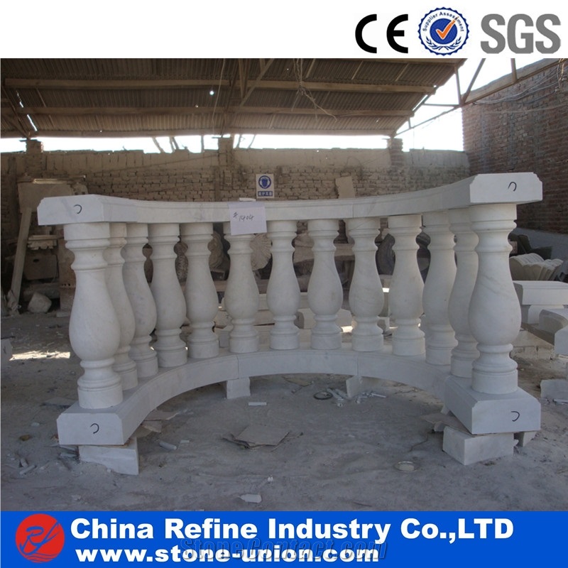 Customized Beige Limestone Staircase Pillars Railings