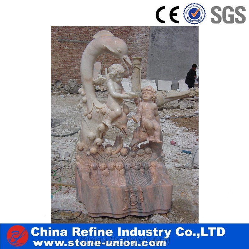 Elegant Women Water Fountains Statue Handcraft Carving