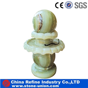 Green Onyx Carved Fountain ,Garden Ball Rolling Fountains