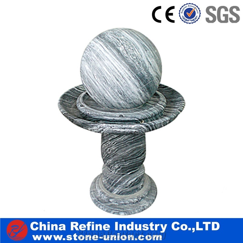 Green Onyx Carved Fountain ,Garden Ball Rolling Fountains