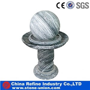 Green Onyx Carved Fountain ,Garden Ball Rolling Fountains