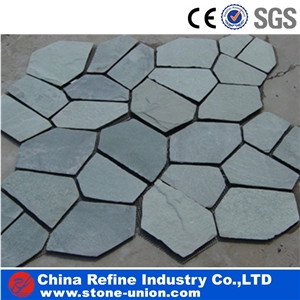 Green Slate Irregular Small Crazy Paving Flagstones Walkway