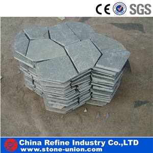 Grey Slate Flagstone Paving,Natural Exterior Flooring Tiles