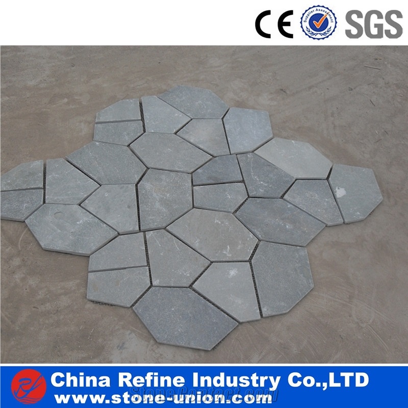 Grey Slate Flagstone Paving,Natural Exterior Flooring Tiles