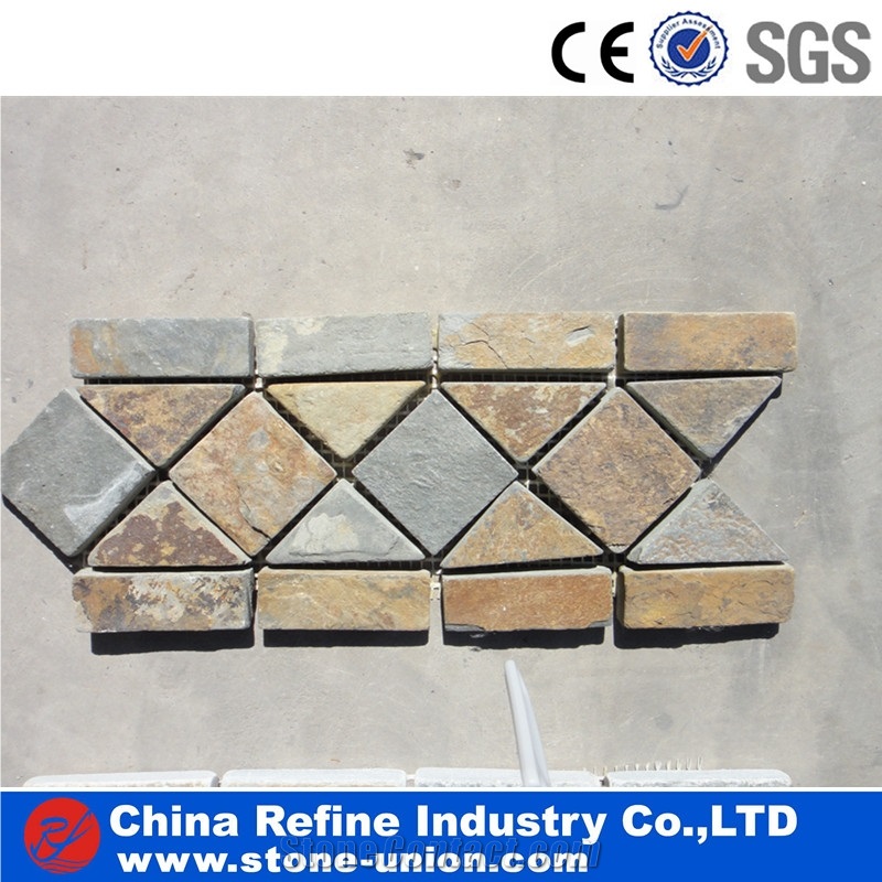 Grey Slate Mosaics Moldings Borders,Wall Cladding Covering