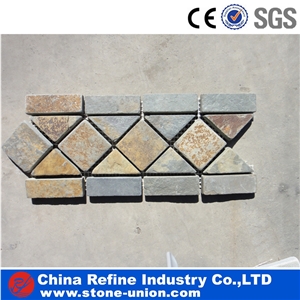 Grey Slate Mosaics Moldings Borders,Wall Cladding Covering