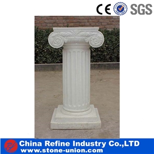 Hand Carved Sculptured Pure White Marble Rome Columns