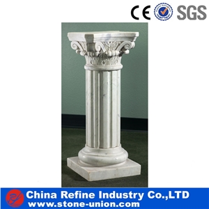 Hand Carved Sculptured Pure White Marble Rome Columns